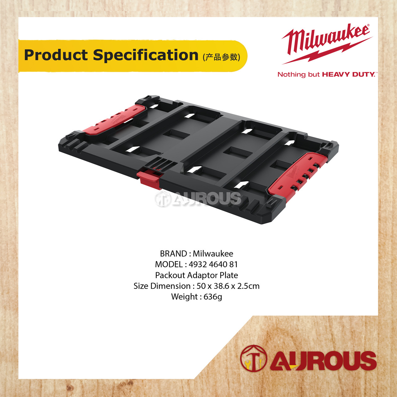 MILWAUKEE PACKOUT ADAPTER PLATE FOR HD BOX (4932 4640 81) - Image 5