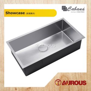 Alternative view of CABANA NL SERIES STAINLESS STEEL HANDMADE NANOGRAIN KITCHEN SINK SINGLE BOWL (KS8041-NL / KS8041-BL-NL)
