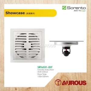Alternative view of SORENTO GRAVITY INDUCTION ANTI ODOUR FLOOR GRATING FLOOR TRAP 150MM X 150MM (SRT6531/SRT6531-GM/SRT6538/SRT6538-GM/SRT6532-BL/SRT6539-BL)