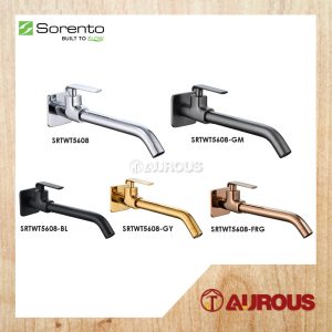 SORENTO BRASS WALL MOUNTED BASIN COLD TAP SRTWT5608 (CHROME/BLACK/GUNMETAL/FULL ROSE GOLD/GOLDEN YELLOW)