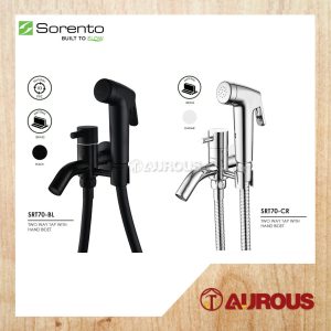 SORENTO TWO WAY TAP C/W HAND BIDET & 1.2M FLEXIBLE HOSE SPRAY SET (SRT70-BL / SRT70-CR)