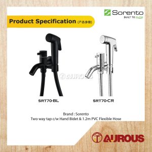 SORENTO TWO WAY TAP C/W HAND BIDET & 1.2M FLEXIBLE HOSE SPRAY SET (SRT70-BL / SRT70-CR) - Image 4