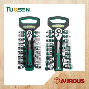 TUOSEN QUICK RELEASE RATCHET WRENCH WITH CHROME SPANNER SOCKET SET (1/2'' - 101396 / 3/8'' - 101400)