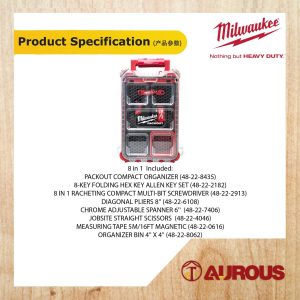 [LIMITED EDITION] MILWAUKEE PACKOUT COMPACT ORGANIZER 48-22-8435 COMBO (7 IN 1 / 8 IN 1) - Image 7