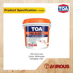 Alternative view of TOA 102 D-COTE READY MIXED ACRYLIC SKIM COAT FOR FILLING AND PLASTERING (5KG)