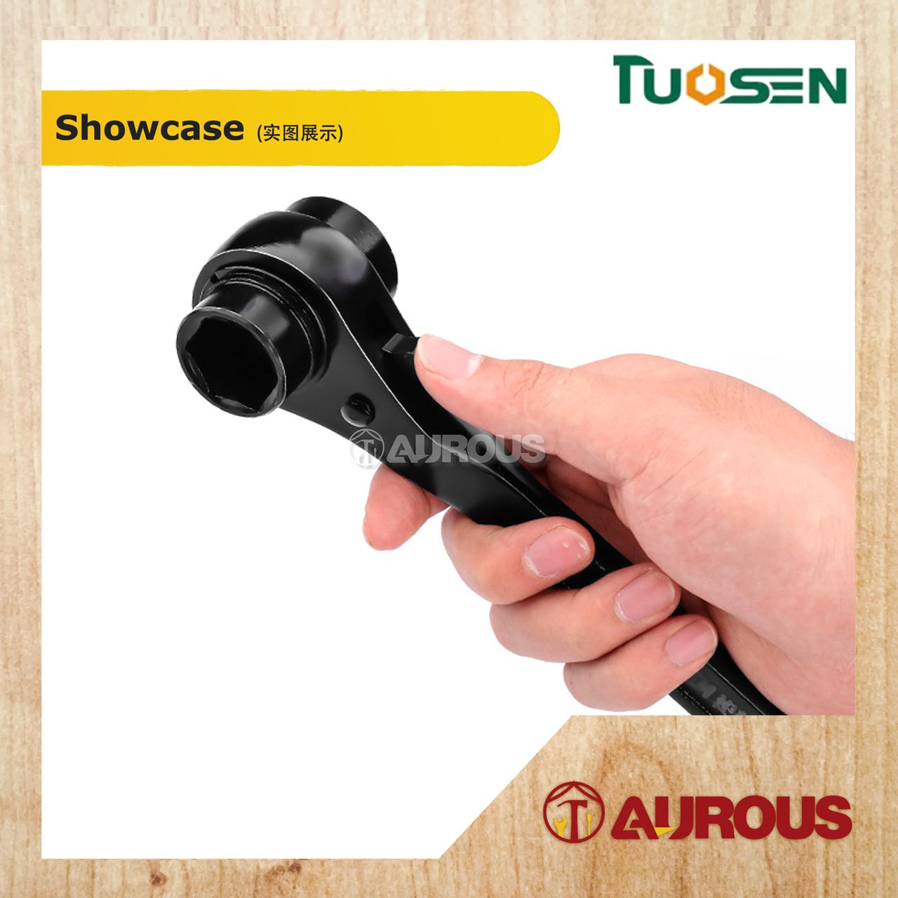 TUOSEN HEXAGON MULTI-SIZE POINTED TAIL DUAL USE DOUBLE SIDE HEADED RATCHET WRENCH SPANNER - Image 6
