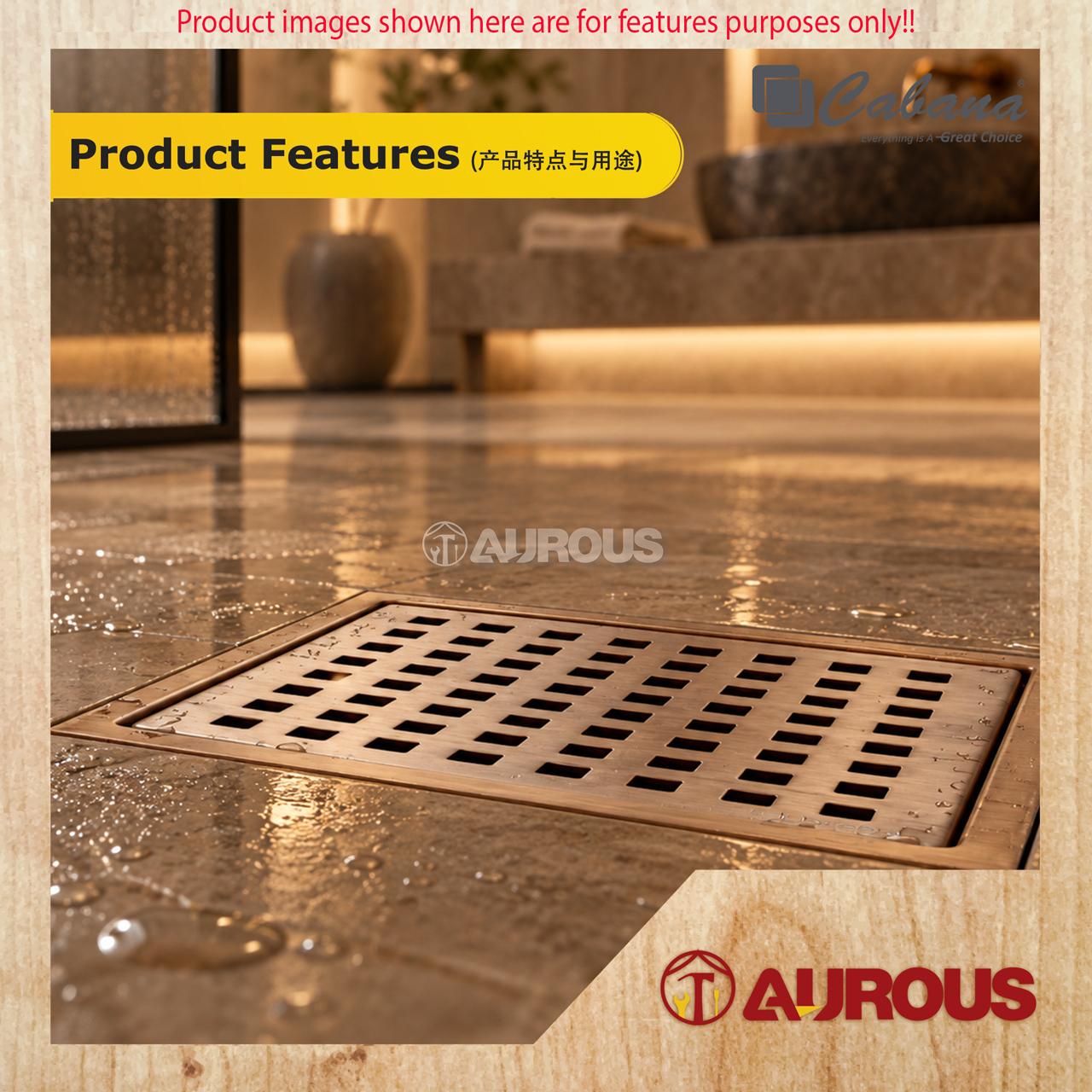 CABANA STAINLESS STEEL 304 FLOOR GRATING / FLOOR TRAP (150x150MM) (CB6408-NL/CB6408-BL/CB6408-GY/CB6409-RG/CB6409-GM) - Image 9