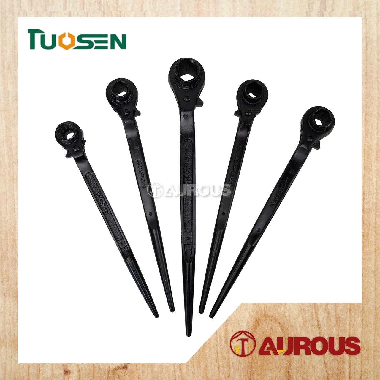TUOSEN HEXAGON MULTI-SIZE POINTED TAIL DUAL USE DOUBLE SIDE HEADED RATCHET WRENCH SPANNER