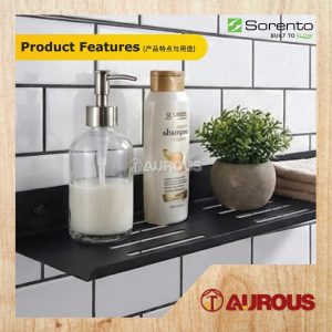 SORENTO STAINLESS STEEL SHELF L500xW110xH40MM (SRT7017-BL / SRT7018-GM) - Image 5