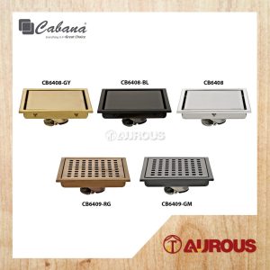 CABANA STAINLESS STEEL 304 FLOOR GRATING / FLOOR TRAP (150x150MM) (CB6408-NL/CB6408-BL/CB6408-GY/CB6409-RG/CB6409-GM)
