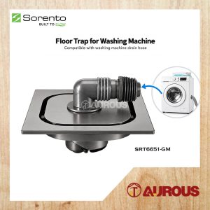 SORENTO ANTI-ODOUR WASHING MACHINE FLOOR TRAP 150 X 150MM SRT6651-GM (GUN METAL)