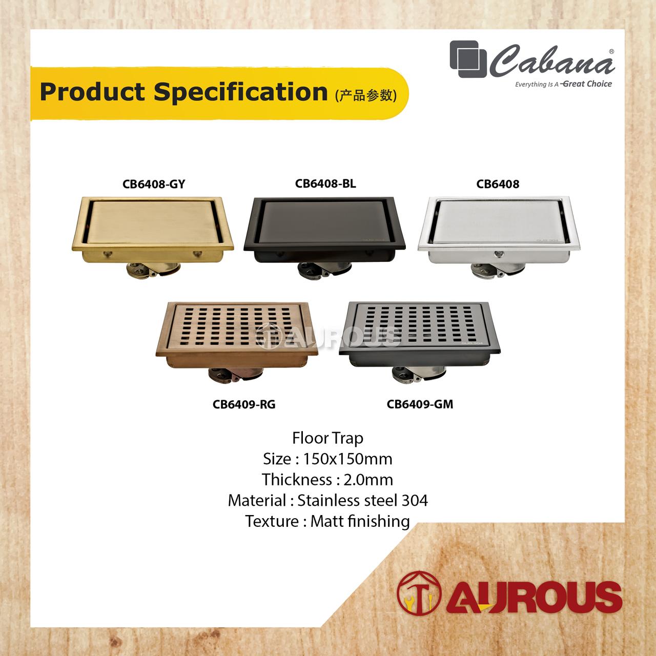 CABANA STAINLESS STEEL 304 FLOOR GRATING / FLOOR TRAP (150x150MM) (CB6408-NL/CB6408-BL/CB6408-GY/CB6409-RG/CB6409-GM) - Image 7